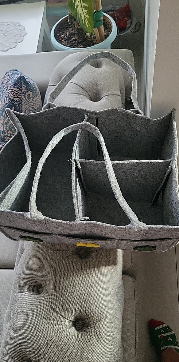 Nakışlı Gri Keçe Bebek Çantası - Görsel 2