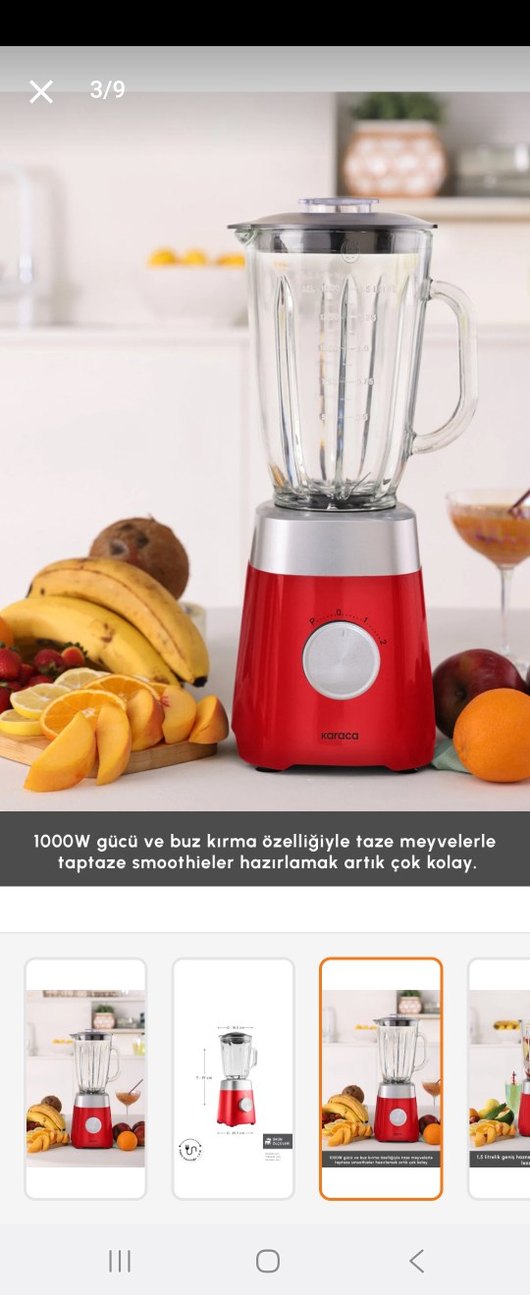 Kırmızı Karaca Blender - Görsel 3