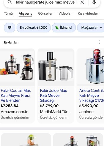 Fakir Gri Katı Meyve Sıkacağı