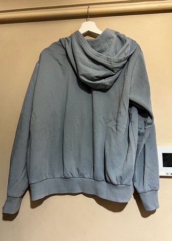 Mavi Kapüşonlu Kadın Sweatshirt