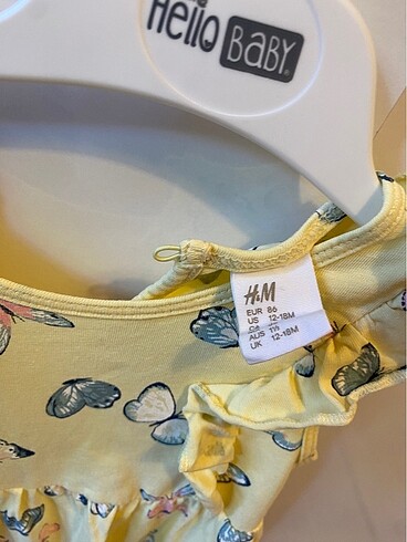 12-18 Ay Beden H&M sarı elbise