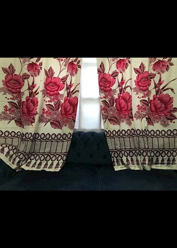 Antika perde çiçekli Nostaljik Vintage - Görsel 3