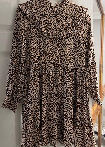 Leopar Desenli Kısa Elbise