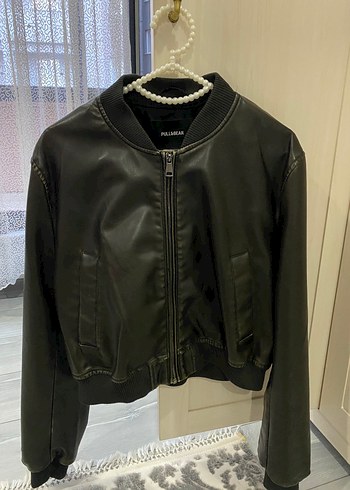 m Beden pull&bear deri bomber ceket