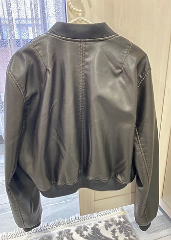 Pull and Bear pull&bear deri bomber ceket