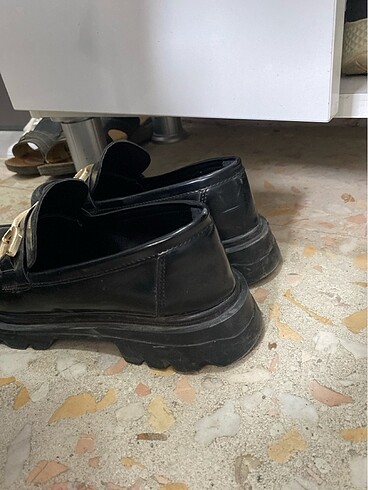 38 Beden siyah Renk Elle (Gerçek Deri Loafer)