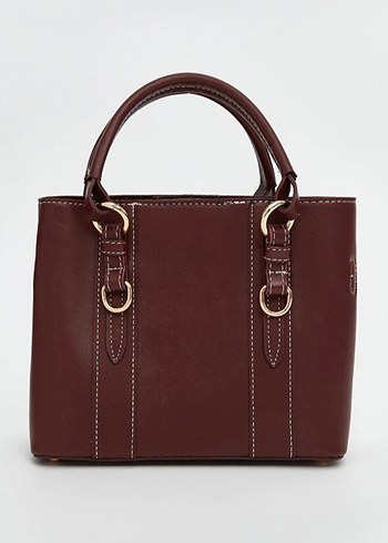 Bordo çıkarılabilir askılı kadın omuz çantası - Görsel 2