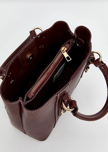 Bordo çıkarılabilir askılı kadın omuz çantası - Görsel 3