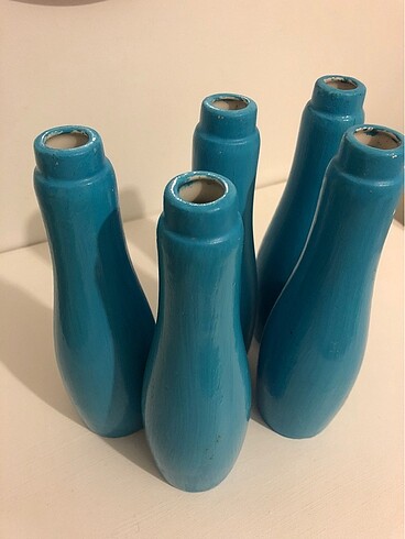 5li Turkuaz Mavi Vazo - Görsel 3