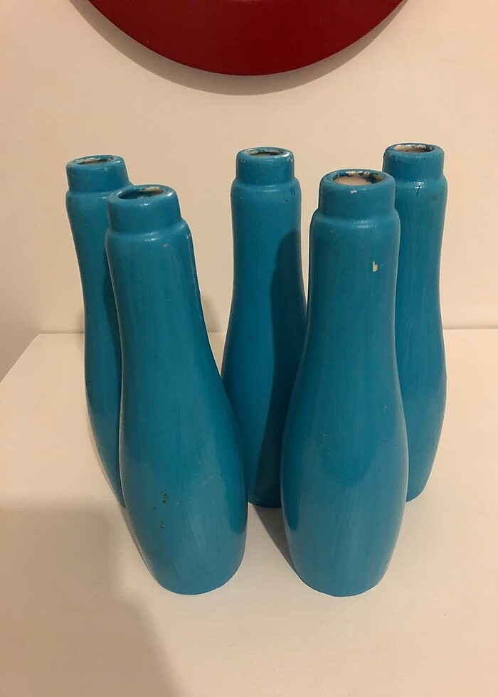 5li Turkuaz Mavi Vazo - Görsel 2