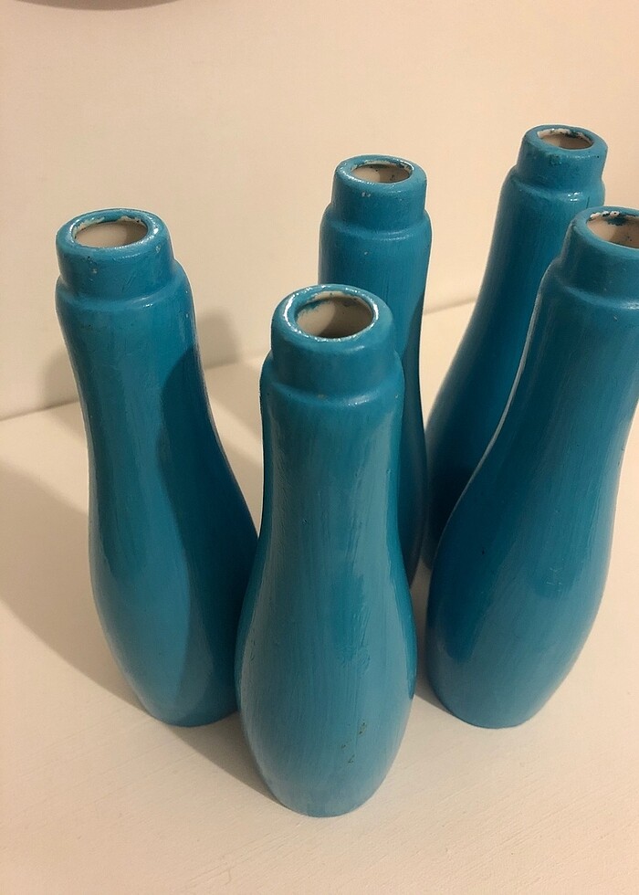 5li Turkuaz Mavi Vazo - Görsel 3