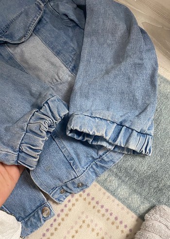 s Beden Kadın Mavi Düğmeli Denim Ceket