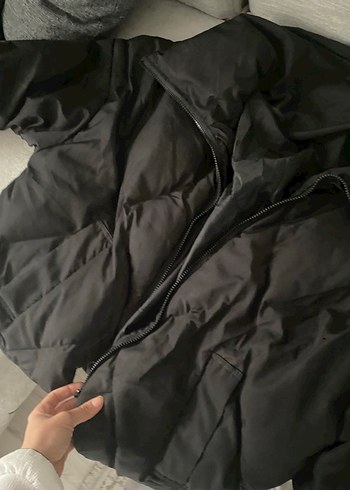m Beden Siyah Fermuarlı Kadın Kışlık Mont