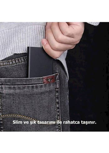 Kişiye Özel Siyah mekanizmalı RFİD güvenlikli kartlık - Görsel 7