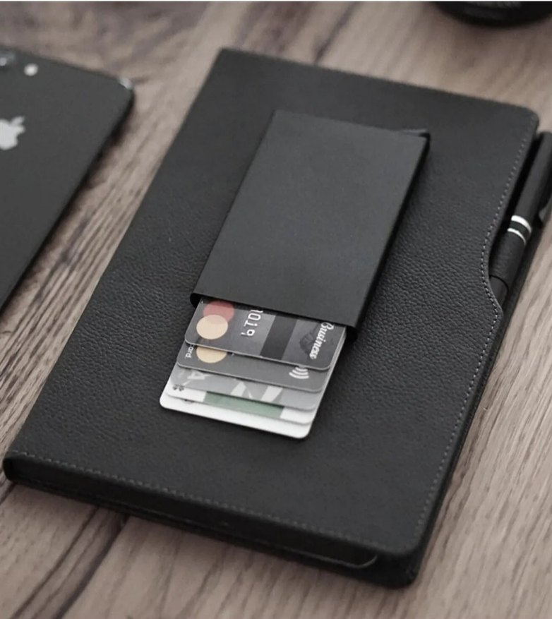 Kişiye Özel Siyah mekanizmalı RFİD güvenlikli kartlık - Görsel 5