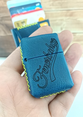 Fenerbahçe_ Hakiki deri mekanizmalı kartlık ve  benzinli çakmak - Görsel 10