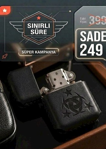 Diğer Kisiye Ozel Hediyelik Hakiki Deri Benzinli Cakmak