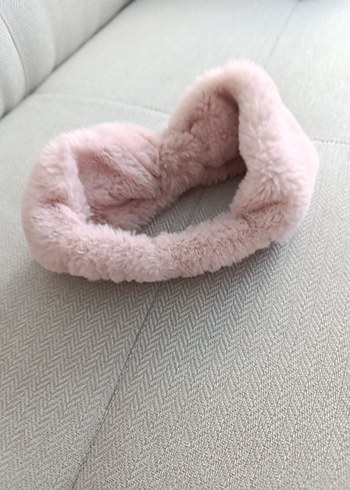 Beden Pembe Peluş Fiyonk sac bandı ve kulaklık