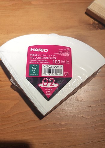 Hario V60 Beyaz Kahve Kağıt Filtresi 100'lü