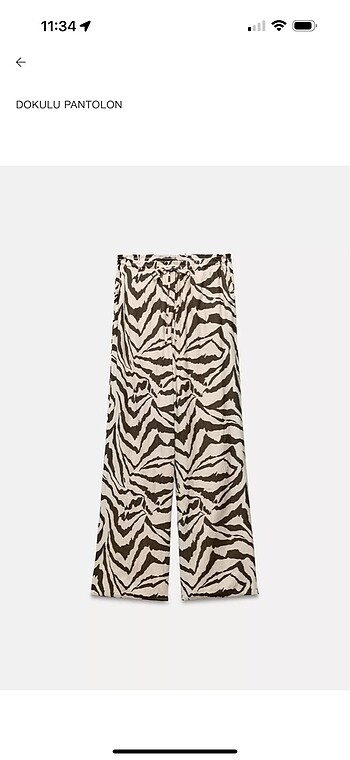 Zara zebra dokulu pantolon