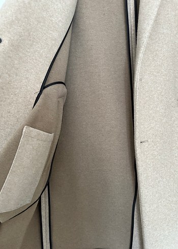 Bej Erkek Düğmeli Midi Kaban - Görsel 3
