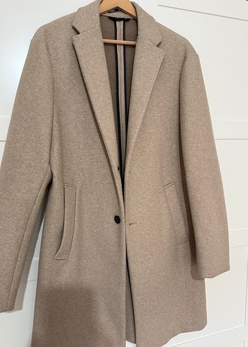 Bej Erkek Düğmeli Midi Kaban - Görsel 6