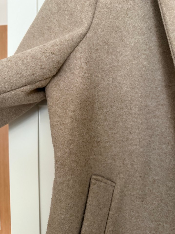 Bej Erkek Düğmeli Midi Kaban - Görsel 2