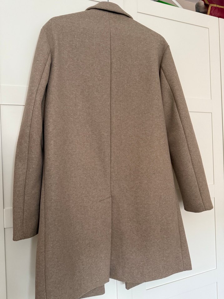 Bej Erkek Düğmeli Midi Kaban - Görsel 4