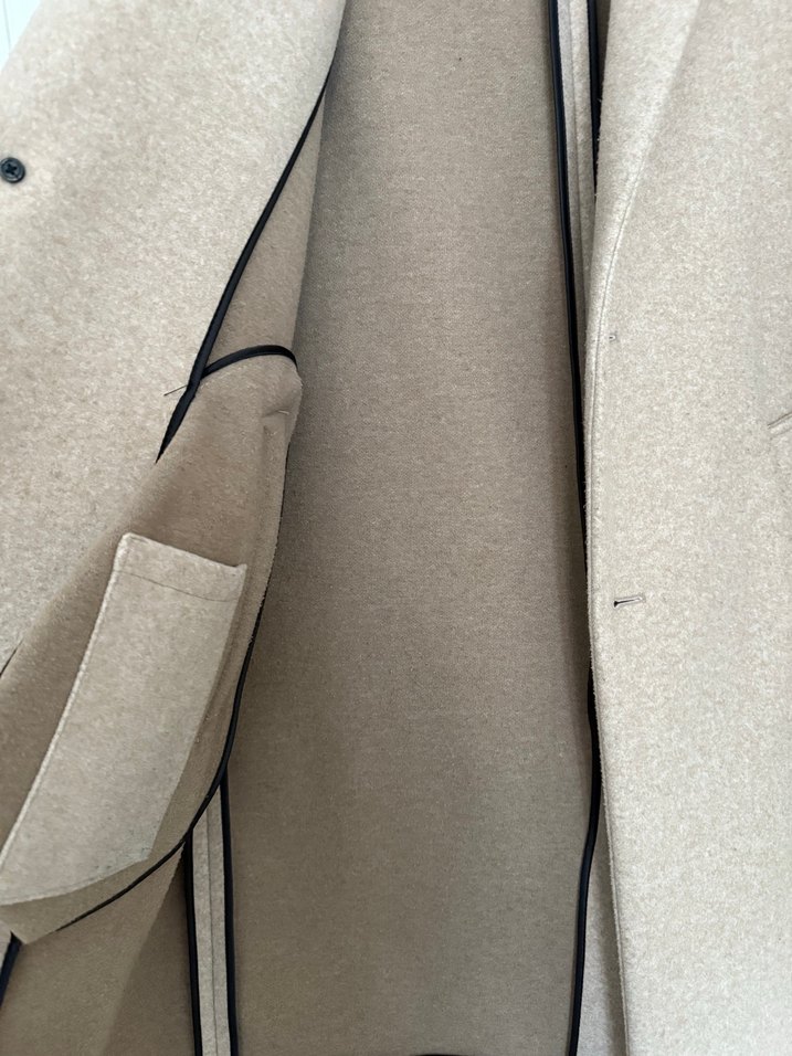 Bej Erkek Düğmeli Midi Kaban - Görsel 3