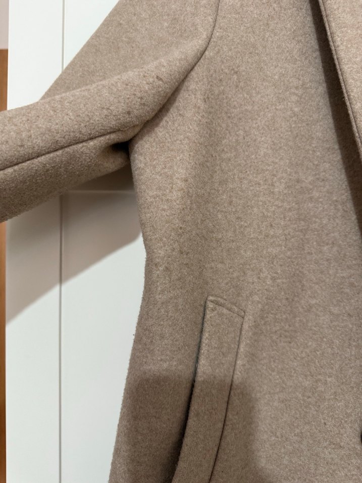 Bej Erkek Düğmeli Midi Kaban - Görsel 5