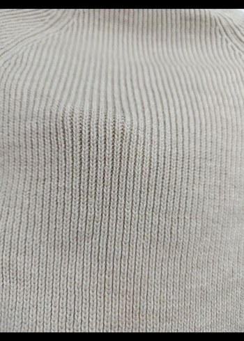 Bej Boğazlı Örgü Kadın Kazak - Görsel 4