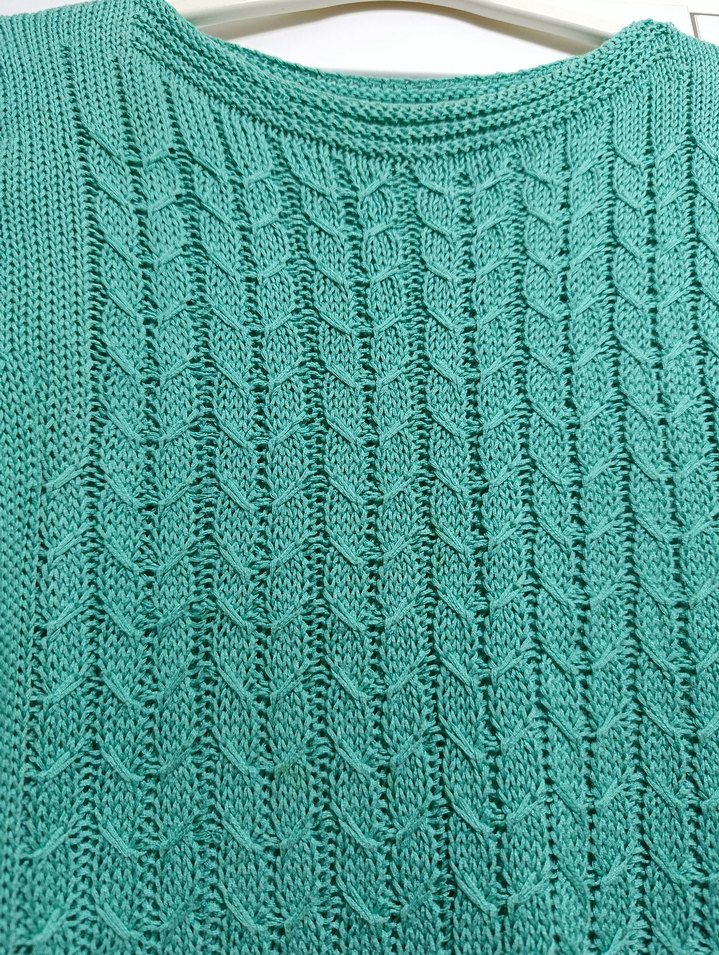 Kadın Turkuaz Örgülü Kazak - Görsel 2