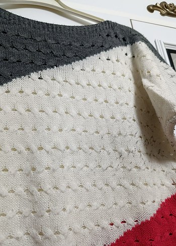 3 Renkli Kadın Kısakol Kazak - Görsel 2