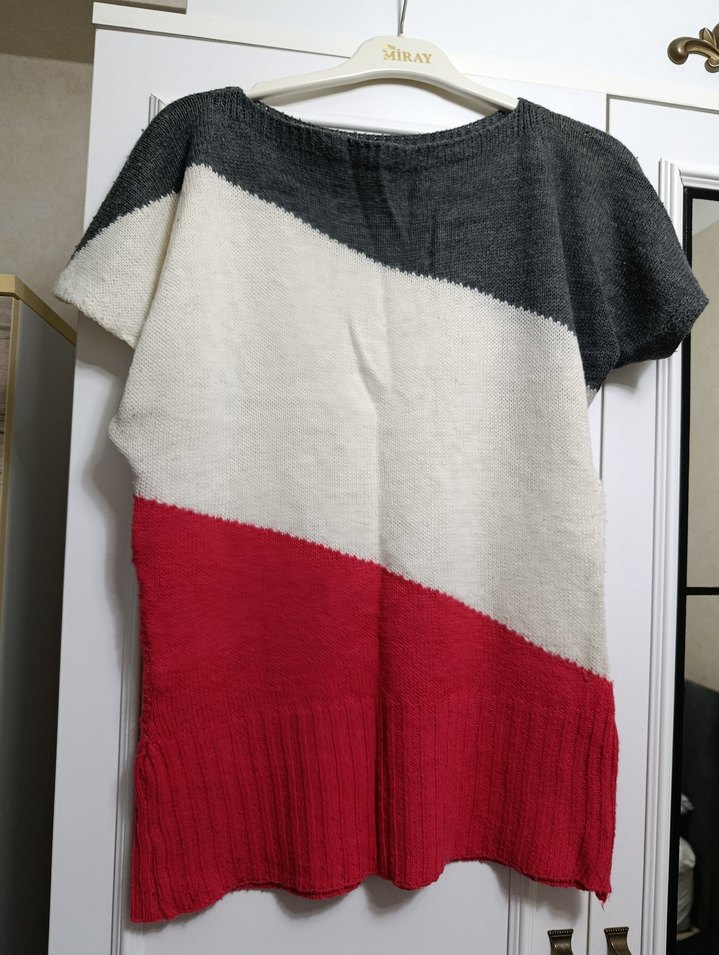 3 Renkli Kadın Kısakol Kazak - Görsel 3