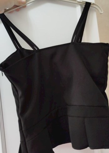 Askılı Siyah Crop - Görsel 4