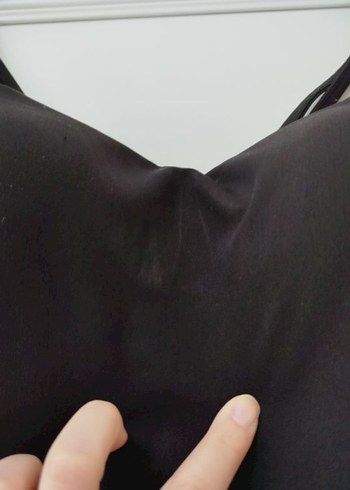 Askılı Siyah Crop - Görsel 3