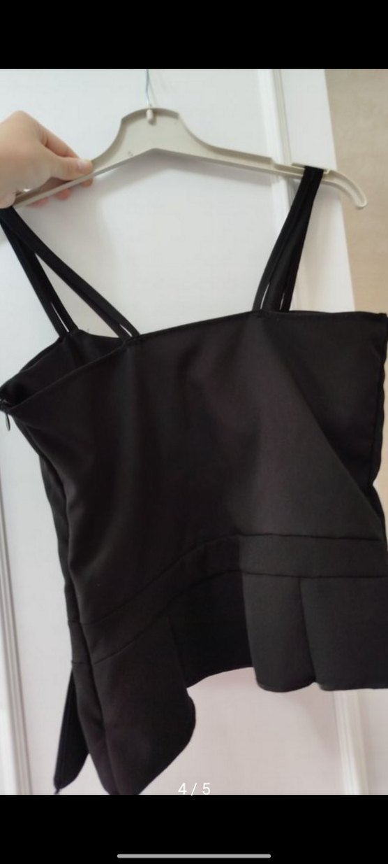 Askılı Siyah Crop - Görsel 4