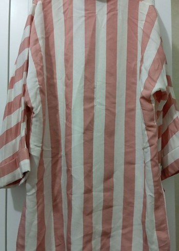 Kadın Pembe Çizgili Gömlek - Görsel 3