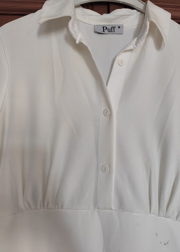 Beyaz güpürlü elbise - Görsel 3