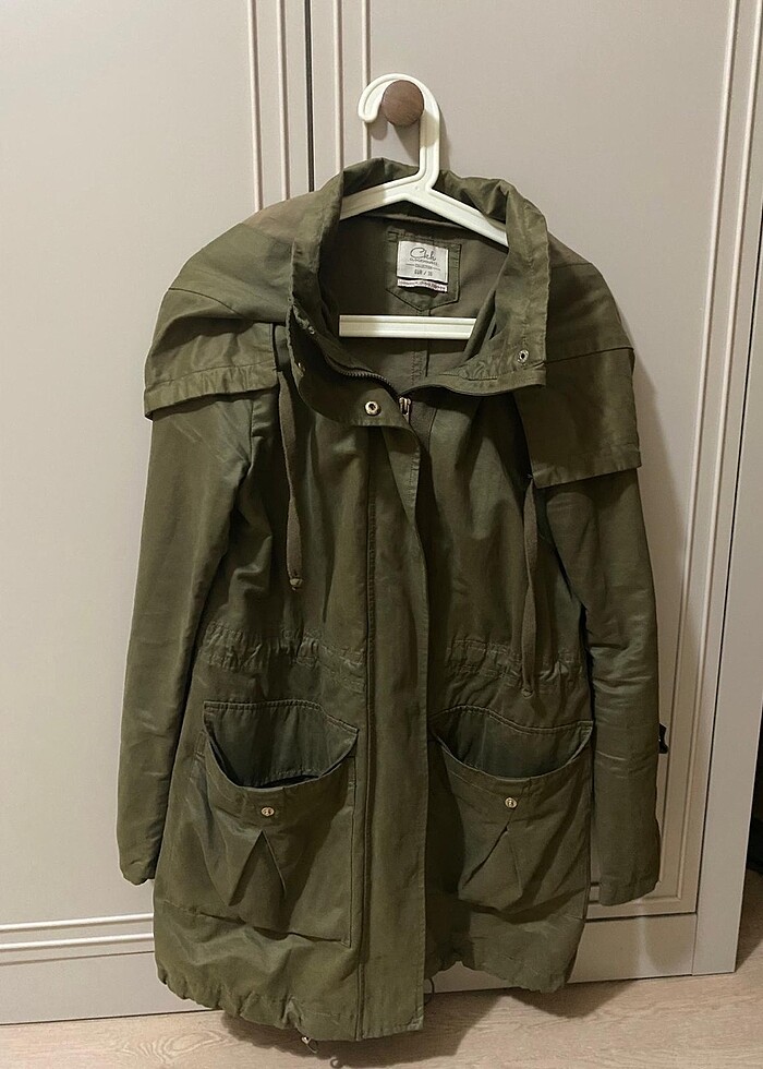 yeşil uzun ceket - Görsel 3