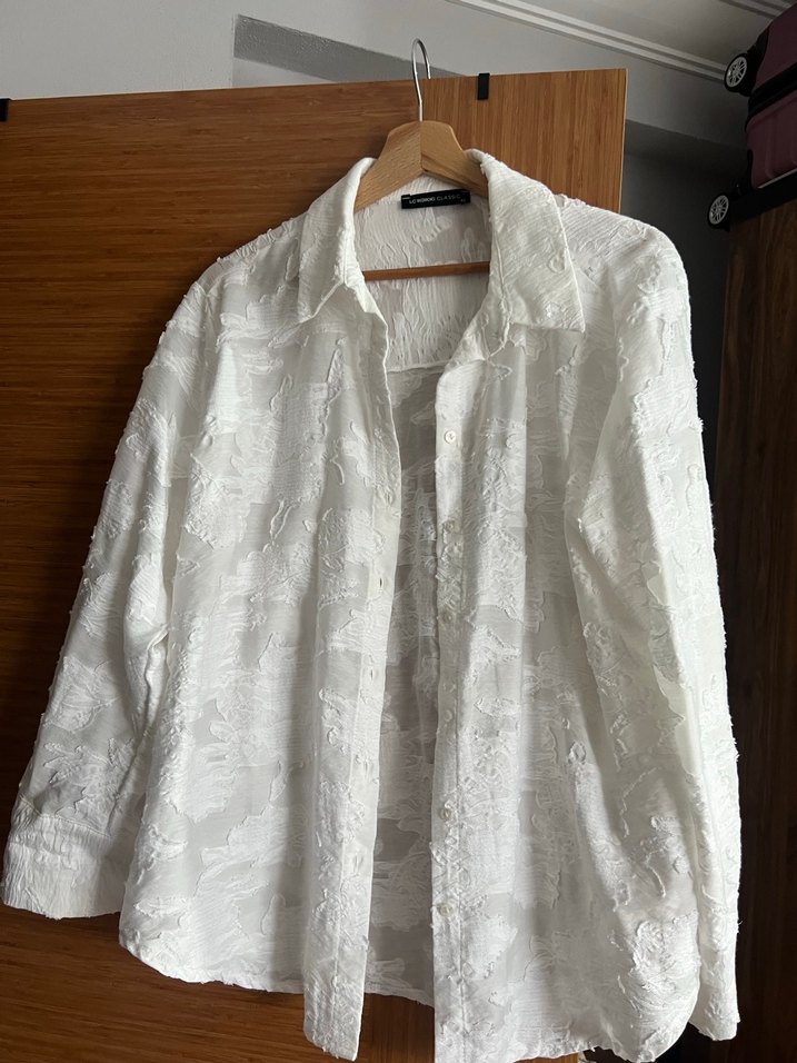 Düğmeli Bohem Uzun Kollu Keten Gömlek - Görsel 2