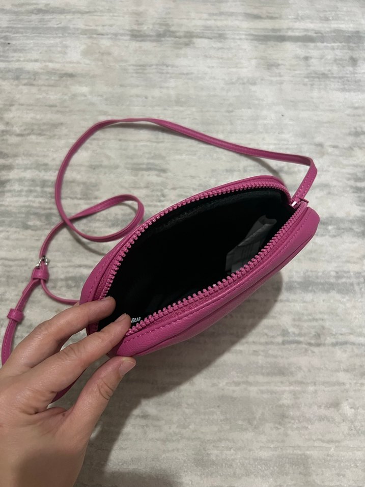 Pembe Deri Kadın Çapraz Çanta - Görsel 3