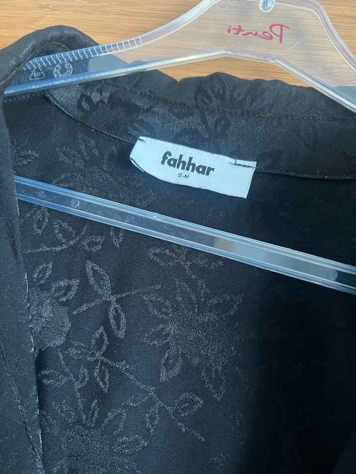 Kadın Siyah parlak  Düğmeli Gömlek - Görsel 3