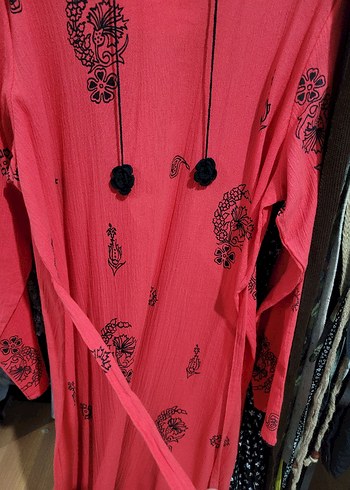 m Beden pembe Renk Şile Bezi Bohem Elbise