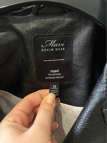 Mavi Jeans Mavi markalı deri ceket