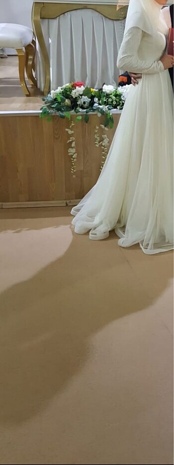 36 Beden Kırık Beyaz nikah elbisesi