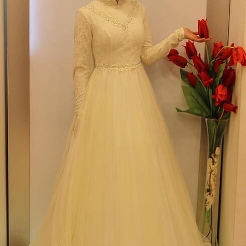 Kırık Beyaz nikah elbisesi