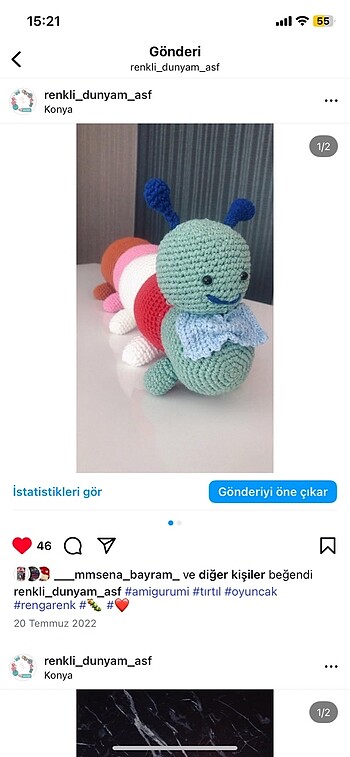 Diğer Amigurumi tırtıl