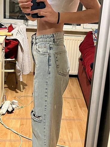 Diğer Yırtık buz mavisi 25 beden pantolon