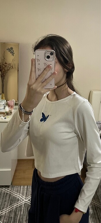 xl Beden Kadın Üst Uzun Kollu Crop